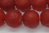 CAG6702 15 inches 12mm round red pilates agate beads