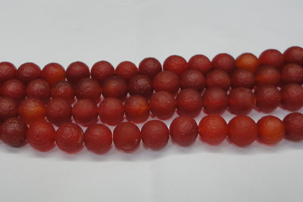 CAG6702 15 inches 12mm round red pilates agate beads