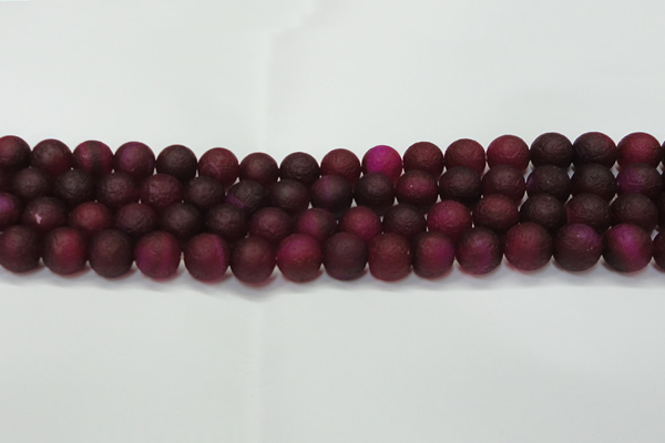 CAG6710 15 inches 8mm round plum pilates agate beads