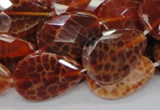 CAG672 15.5 inches 20*30mm faceted flat teardrop natural fire agate beads