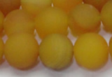 CAG6720 15 inches 8mm round yellow pilates agate beads