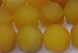 CAG6722 15 inches 12mm round yellow pilates agate beads