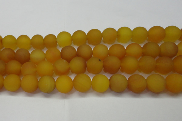 CAG6723 15 inches 14mm round yellow pilates agate beads