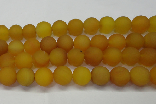 CAG6725 15 inches 18mm round yellow pilates agate beads