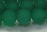 CAG6732 15 inches 12mm round green pilates agate beads