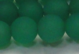 CAG6733 15 inches 14mm round green pilates agate beads