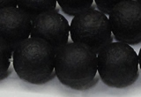 CAG6741 15 inches 10mm round black pilates agate beads