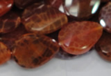 CAG675 15.5 inch 18*25mm faceted teardrop twisted natural fire agate beads