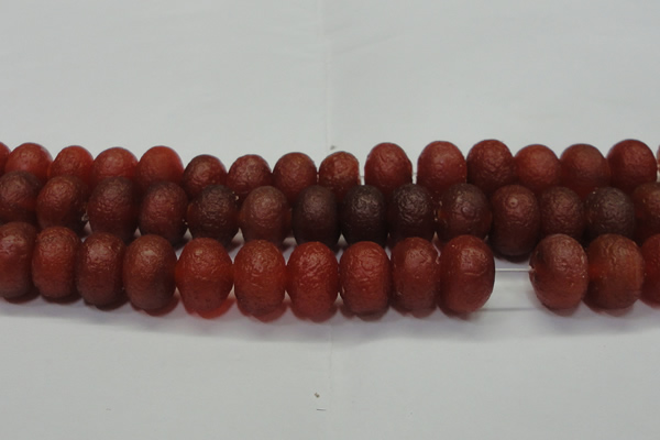 CAG6750 15 inches 10*14mm rondelle red pilates agate beads