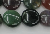 CAG6773 15.5 inches 18mm flat round Indian agate beads wholesale