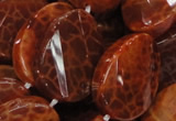 CAG678 15.5 inches 18*25mm twisted oval natural fire agate beads