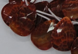 CAG679 15.5 inches 15*20mm faceted teardrop natural fire agate beads