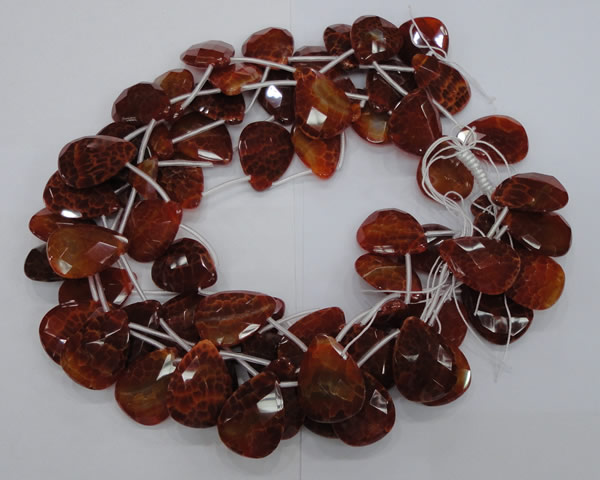 CAG679 15.5 inches 15*20mm faceted teardrop natural fire agate beads