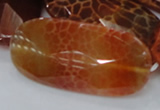 CAG681 15.5 inches 25*50mm faceted freeform natural fire agate beads