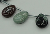 CAG6840 Top drilled 12*16mm flat teardrop Indian agate beads