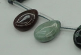 CAG6841 Top drilled 13*18mm flat teardrop Indian agate beads