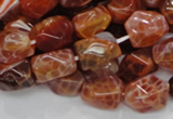 CAG687 15.5 inches 10*14mm nugget natural fire agate beads wholesale