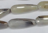 CAG6890 15.5 inches 10*30mm faceted teardrop line agate beads