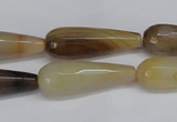 CAG6891 15.5 inches 10*30mm faceted teardrop line agate beads