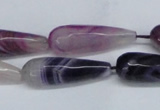 CAG6892 15.5 inches 10*30mm faceted teardrop line agate beads