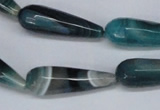 CAG6894 15.5 inches 10*30mm faceted teardrop line agate beads