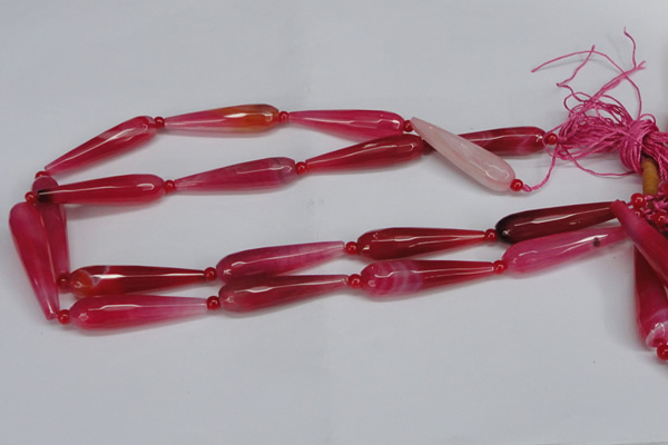 CAG6903 15.5 inches 10*40mm faceted teardrop line agate beads