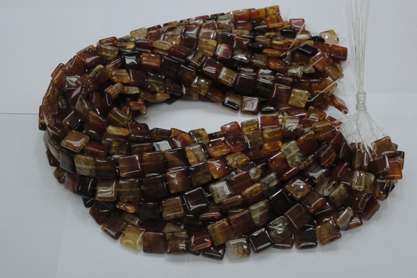 CAG693 15.5 inches 12*12mm square dragon veins agate beads