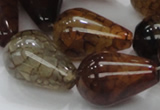 CAG698 15.5 inches 20*30mm teardrop dragon veins agate beads