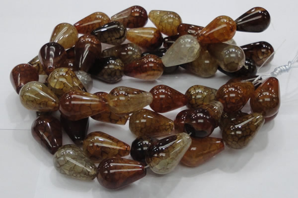 CAG698 15.5 inches 20*30mm teardrop dragon veins agate beads