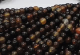 CAG701 15.5 inches 4mm round dragon veins agate beads wholesale