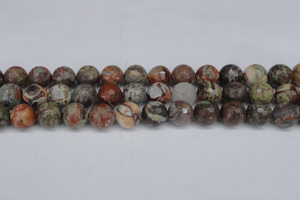 CAG7016 15.5 inches 16mm faceted round ocean agate gemstone beads