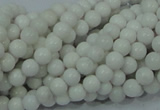 CAG704 15.5 inches 4mm round white agate gemstone beads wholesale