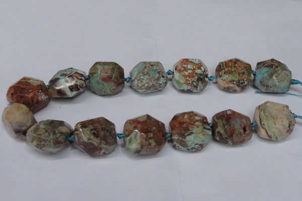 CAG7065 15.5 inches 16*25mm faceted nuggets ocean agate beads