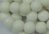 CAG707 15.5 inches 12mm round white agate gemstone beads wholesale