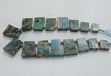 CAG7070 Top drilled 15*20mm - 25*30mm trapezoid ocean agate beads