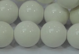 CAG709 15.5 inches 20mm round white agate gemstone beads wholesale