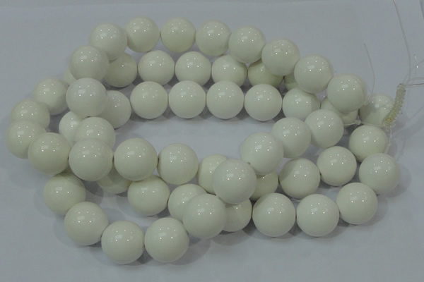 CAG709 15.5 inches 20mm round white agate gemstone beads wholesale