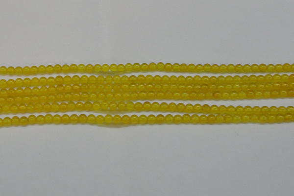 CAG7100 15.5 inches 4mm round yellow agate gemstone beads