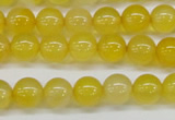 CAG7109 15.5 inches 8mm round yellow agate gemstone beads