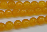 CAG7110 15.5 inches 8mm round yellow agate gemstone beads