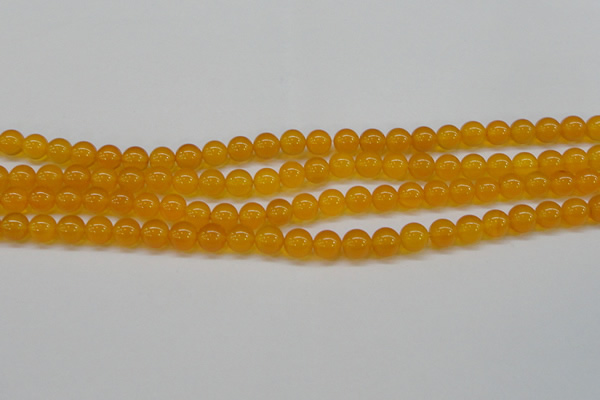 CAG7110 15.5 inches 8mm round yellow agate gemstone beads