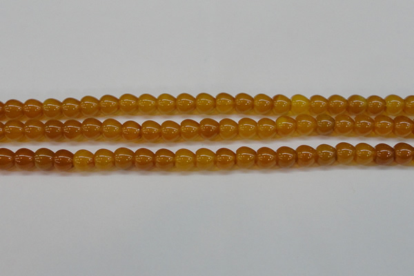 CAG7114 15.5 inches 9*10mm apple-shaped yellow agate gemstone beads