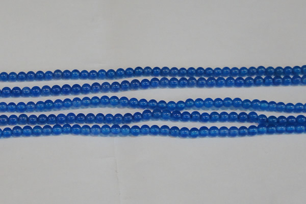 CAG7158 15.5 inches 4mm round blue agate gemstone beads