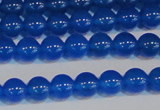 CAG7159 15.5 inches 6mm round blue agate gemstone beads