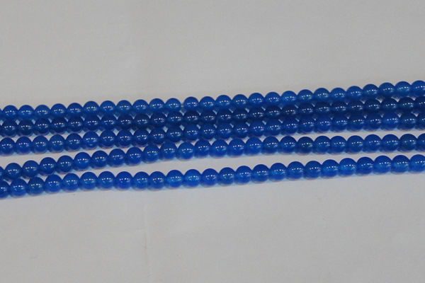 CAG7159 15.5 inches 6mm round blue agate gemstone beads