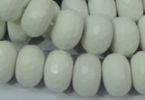 CAG716 15.5 inches 12*18mm faceted rondelle white agate gemstone beads