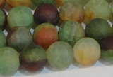 CAG7169 15.5 inches 10mm round matte rainbow agate gemstone beads