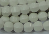 CAG717 15.5 inches 10mm pumpkin shape white agate gemstone beads