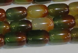 CAG7176 15.5 inches 10*14mm drum rainbow agate gemstone beads