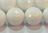 CAG7188 15.5 inches 20mm faceted round white agate gemstone beads